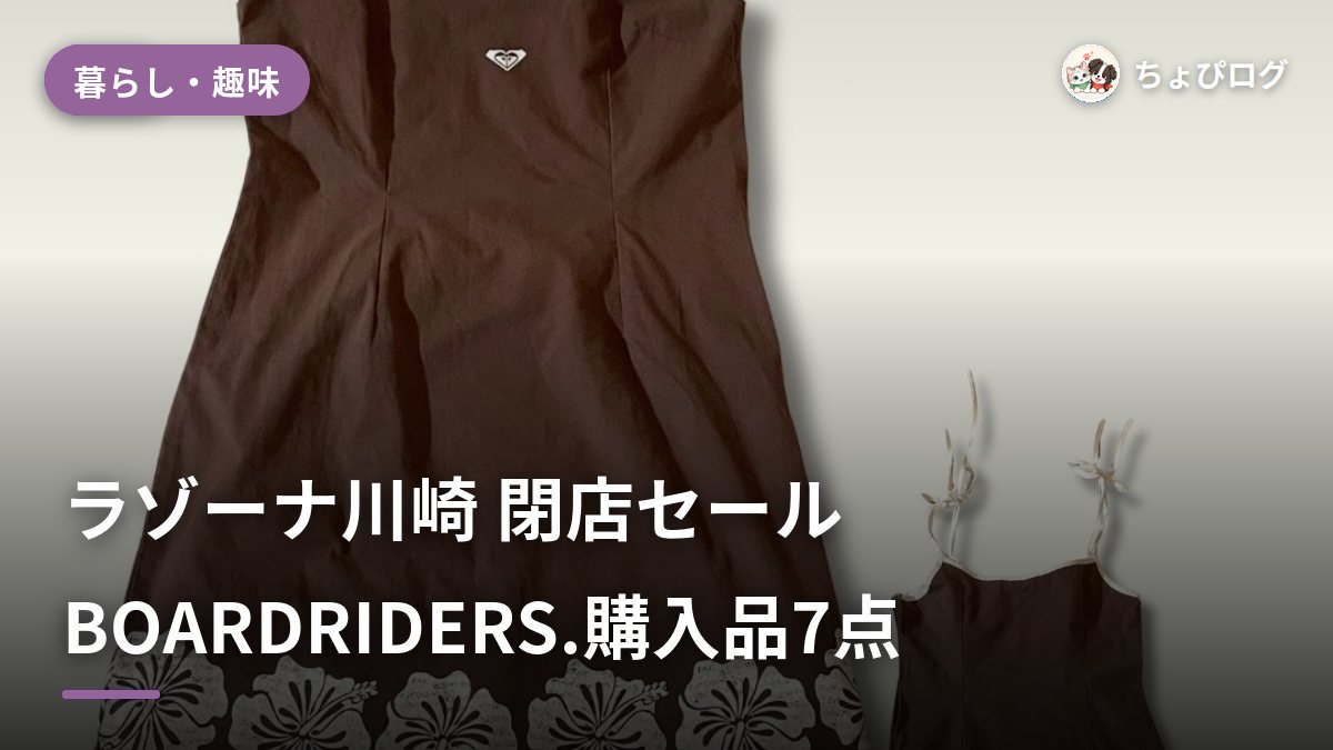 【最大60%OFF】ラゾーナ川崎BOARDRIDERS.閉店セールで最後のお買い物！購入品7点レポのサムネイル