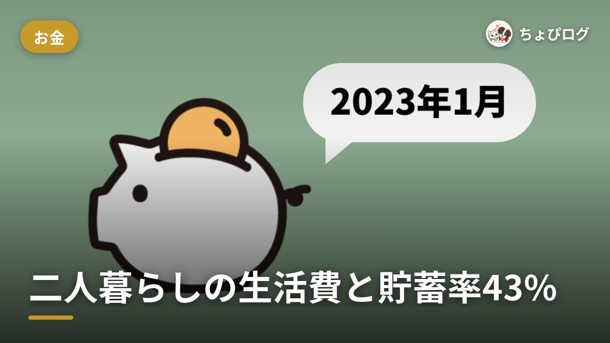 二人暮らしの生活費って実際いくら？2023年1月の家計簿を全公開したら貯蓄率43%だったのサムネイル