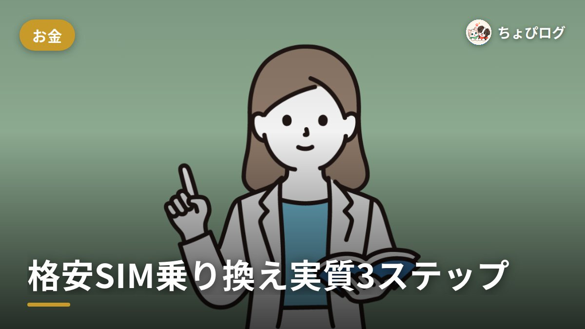 格安SIMの乗り換えって難しい？手を動かすのは実質3ステップだったのサムネイル