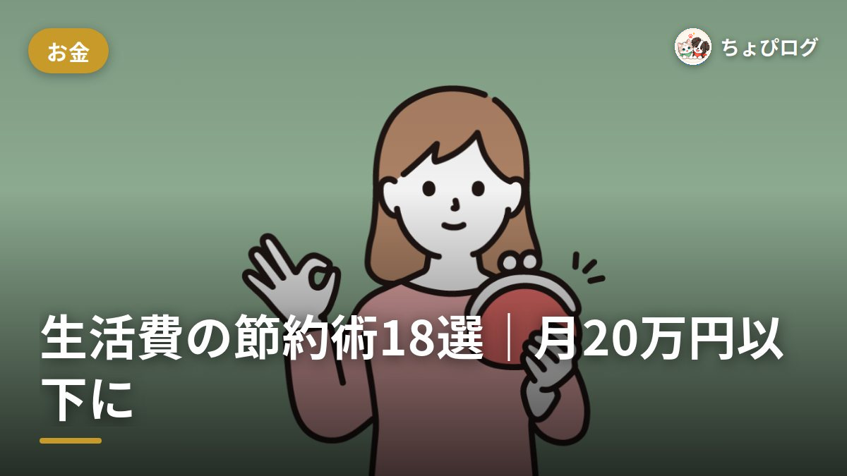 生活費、どこから削る？毎月20万円以下に抑えた節約術18選のサムネイル