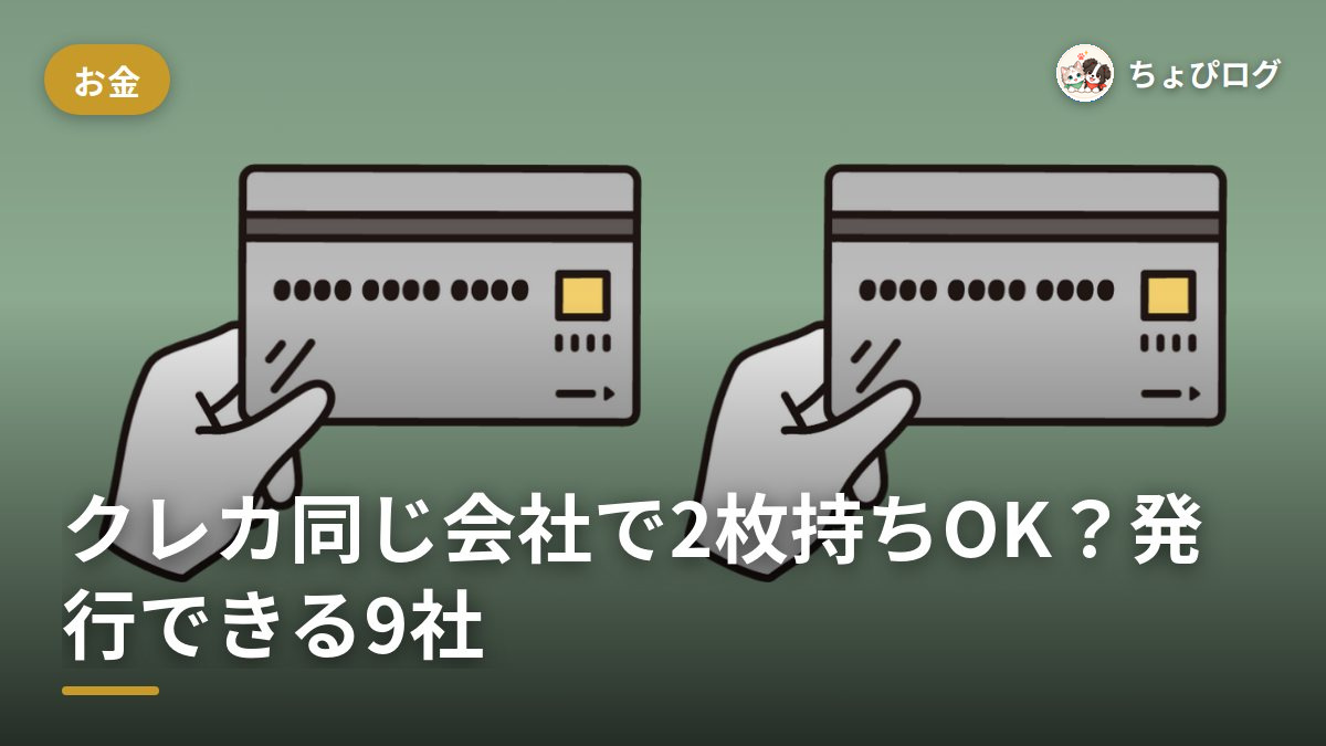 クレカは同じ会社で2枚目を作れる？デュアル発行できるカード会社を調べてみたのサムネイル