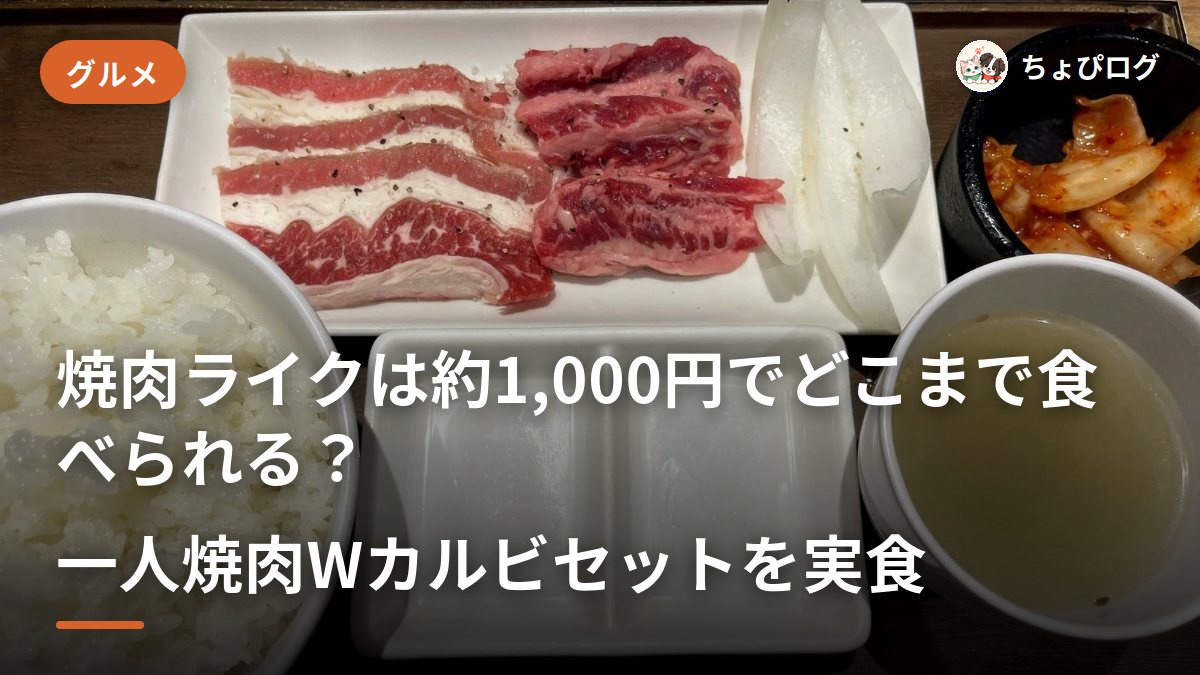 焼肉ライクは約1,000円でどこまで食べられる？一人焼肉でWカルビセットを実食！コスパがすごかったのサムネイル