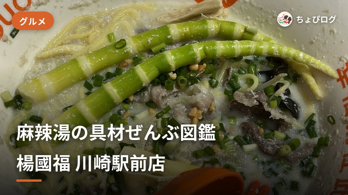 マーラータンの具材一覧｜おすすめはどれ？楊國福・川崎駅前店で実際に食べて紹介のサムネイル