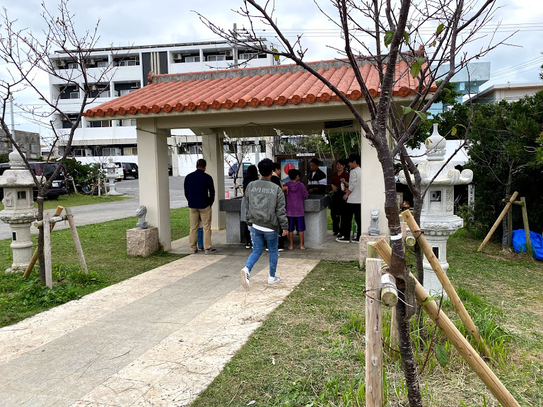 宮古神社の手水で手を清める場所