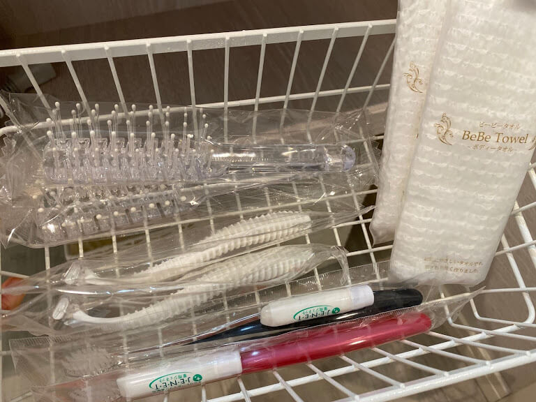 歯ブラシなどのアメニティ