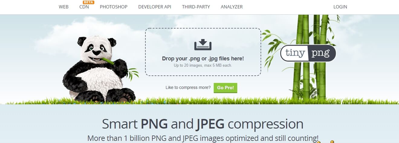 TinyPNGのトップ画面