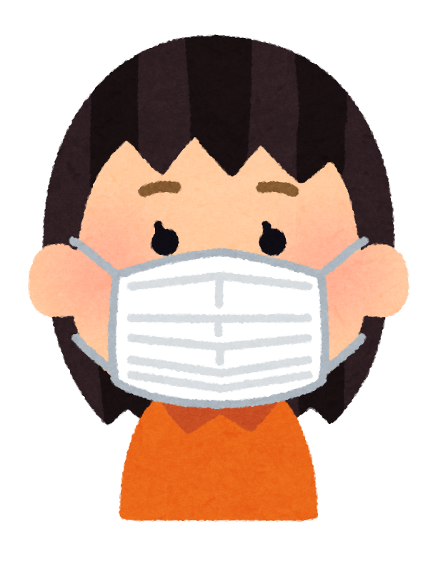 マスクをつけた女性のイラスト