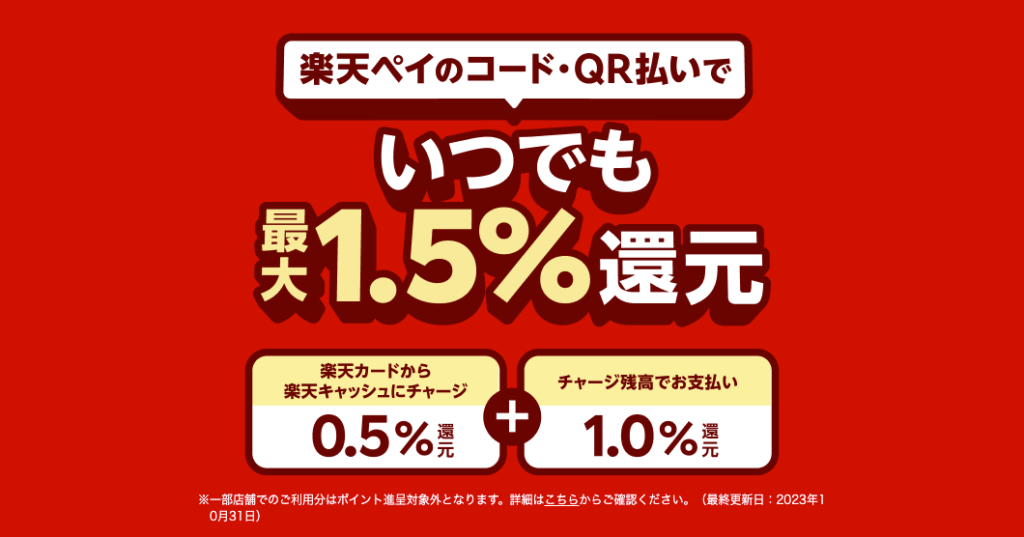 楽天ペイのポイント還元率